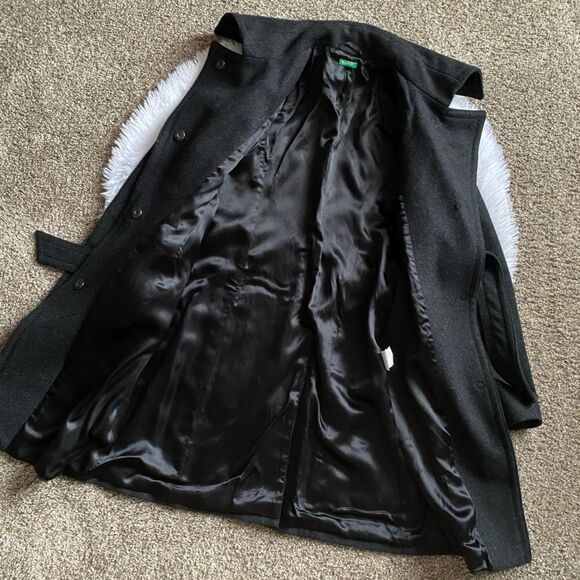 United Colors of Benetton Wool Coat Belted Lined Size 40 Womens US Size 4 - Picture 3 of 10